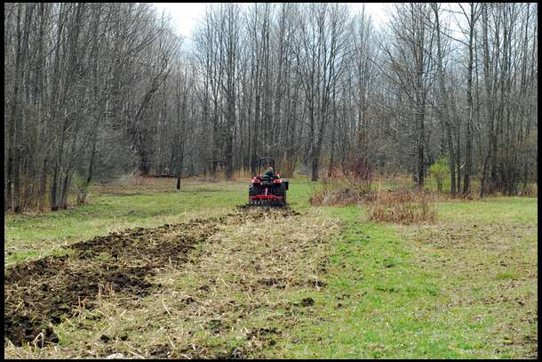 Step 1 - I used my McCormick and McCormick by Woods disk harrow to break up the ground.
