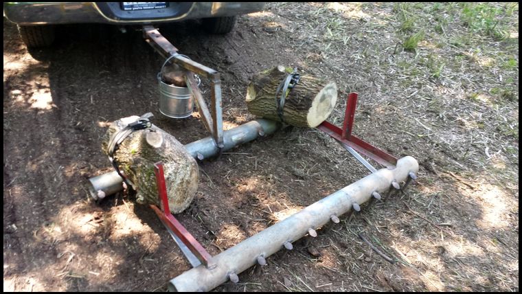 Here is the spike tooth harrow i made. Works great pulled by my 2002 Toyota tundra.