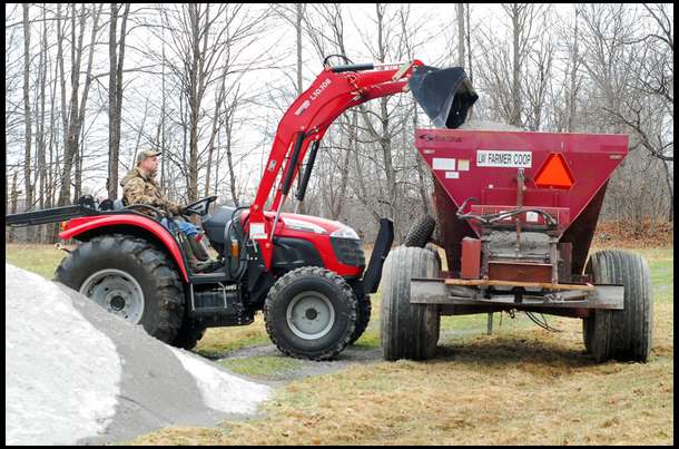Filling the Spreader with our Loader