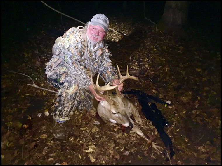 My Dad's crossbow harvest at the beginning of 2017 season. 225 pound 10 point.